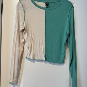 Wild Fable Two-Tone Long Sleeve Top
